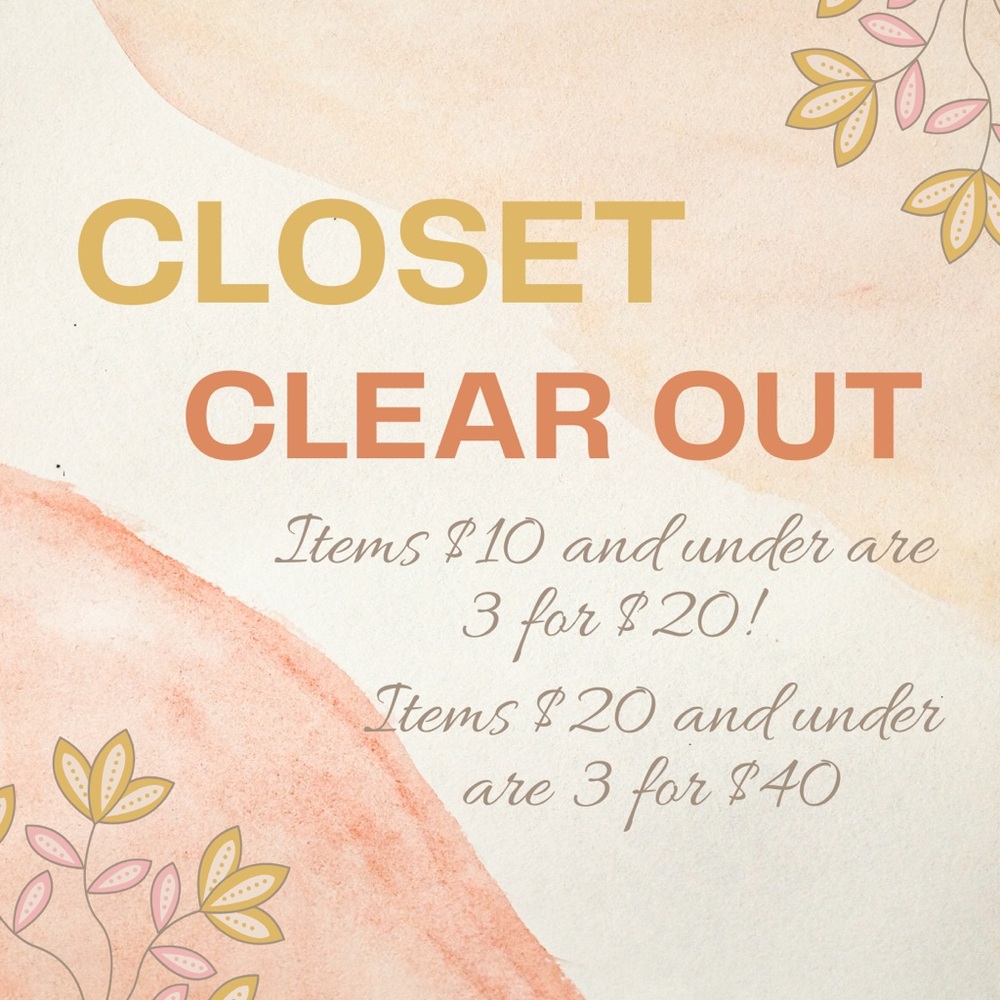 Closet Clear out Sale!